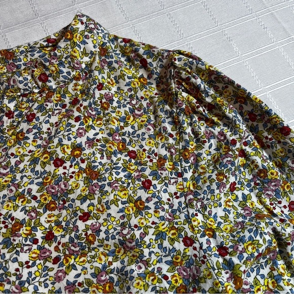 Cynthia Rowley Microfloral Cottagecore Peasant Blouse Women's M Garden Girl - Picture 6 of 10